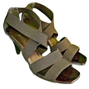VanEli Tara Women's Size 7.5 M Brown Strappy Heeled Open Toe Sandals W/Box